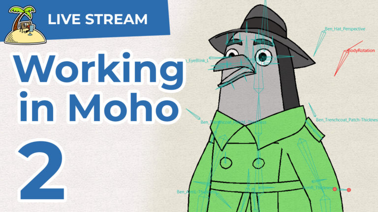 Rigging and animation in Moho – live stream